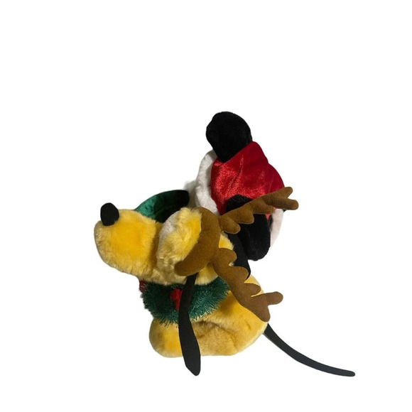 Disneyland Vintage Walt Disney World Mickey & Pluto Happy Holidays Plush RARE - Picture 3 of 16